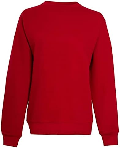 Women Crew Neck Fleece Round Neck Sweatshirt Top UK Size 8-14
