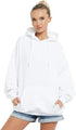 Women Ladies Oversized Pullover Plain Fleece Hooded Sweatshirt Top Jumper UK Size 10-18