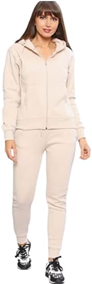 Women's Plain Tracksuit Hood Zip Top & Jogging Bottom