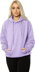 Women Ladies Oversized Pullover Plain Fleece Hooded Sweatshirt Top Jumper UK Size 10-18