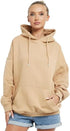 Women Ladies Oversized Pullover Plain Fleece Hooded Sweatshirt Top Jumper UK Size 10-18