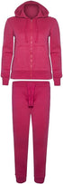 Boys Girls Unisex Plain Zipper Tracksuit Hooded Top with Jogging Bottom Age 7 to 13 Years