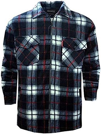 Men's Padded Lumberjack Sherpa Fur Lined Jacket Shirt UK S to 5XL