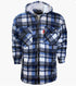 Men's Padded Lumberjack Sherpa Fur Lined Hooded Check Jacket Size S to 5XL