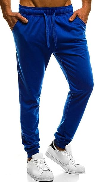 Men's Slim Fits Jogging Bottom Sweatpants Fleece Ribbed Cuffed Ankle Size S-XXL