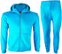 Boys Girls Unisex Plain Zipper Tracksuit Hooded Top with Jogging Bottom Age 7 to 13 Years