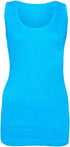 Women's Ladies Plus Size Plain Rib Vest Top UK Size 14 to 28