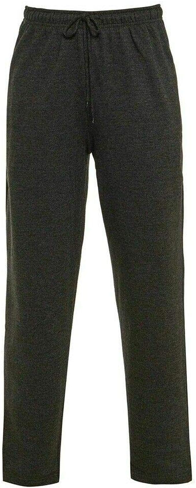 Men's Open Hem Terry Fleece Jogging Bottom Sweatpants with Pockets UK Size S to 5XL