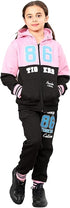 Girls Tracksuit Tiger 86 Brooklyn Printed Zipper Hooded Top & Bottom Full Set