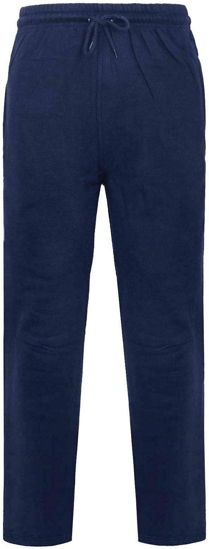Men's Open Hem Terry Fleece Jogging Bottom Sweatpants with Pockets UK Size S to 5XL