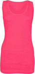 Women's Ladies Plus Size Plain Rib Vest Top UK Size 14 to 28
