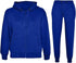 Boys Girls Unisex Plain Zipper Tracksuit Hooded Top with Jogging Bottom Age 7 to 13 Years