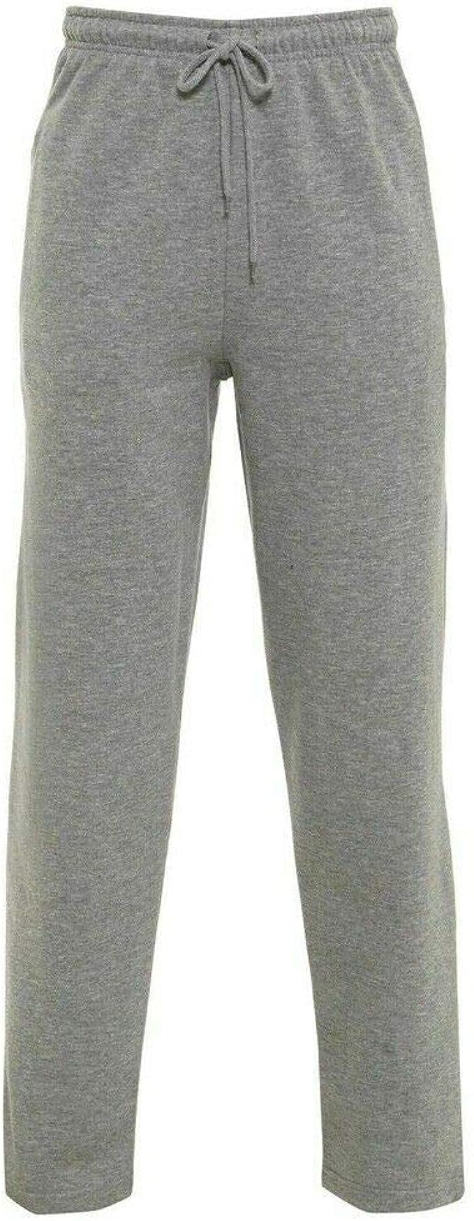 Men's Open Hem Terry Fleece Jogging Bottom Sweatpants with Pockets UK Size S to 5XL