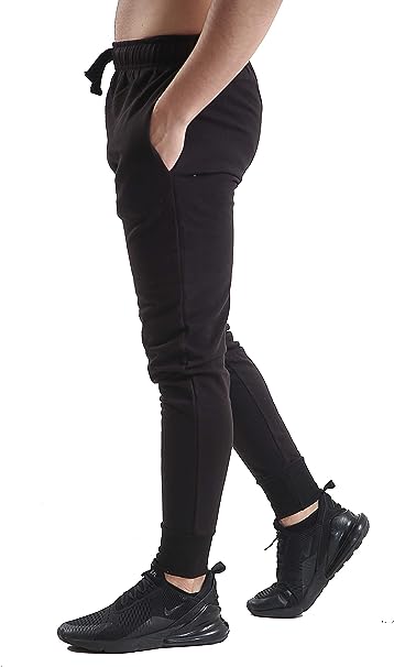 Men's Slim Fits Jogging Bottom Sweatpants Fleece Ribbed Cuffed Ankle Size S-XXL