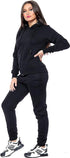 Women's Plain Tracksuit Hood Zip Top & Jogging Bottom