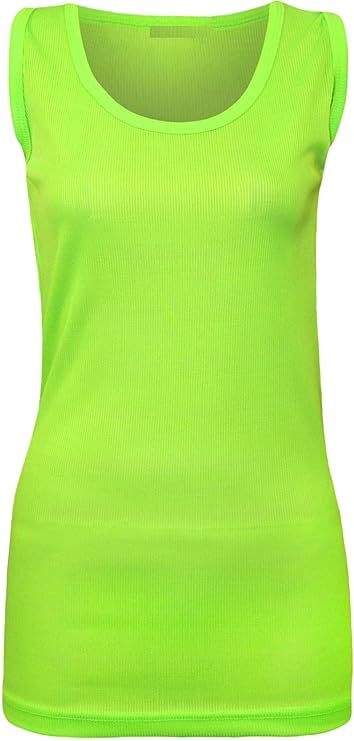 Women's Ladies Plus Size Plain Rib Vest Top UK Size 14 to 28