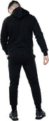 MEN'S FLEECE HOODED TOP & BOTTOM GYM JOGGER PLAIN TRACKSUIT FULL SET S to XL
