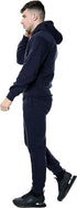 MEN'S FLEECE HOODED TOP & BOTTOM GYM JOGGER PLAIN TRACKSUIT FULL SET S to XL