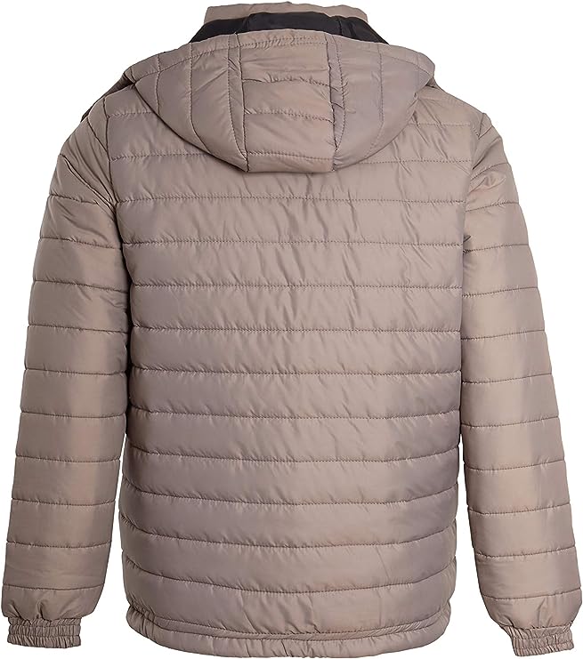 Mens Quilted Puffer Hooded Padded Jacket Bubble Coat UK Size S to 2XL