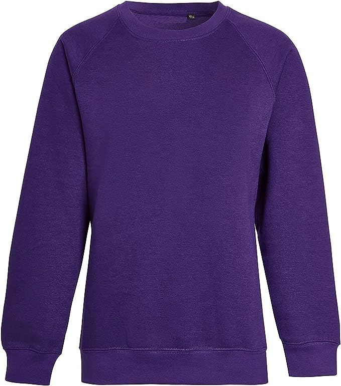 Boys Girls Unisex School Uniform Fleece Sweatshirt Jumper Top Age 5-14 Years