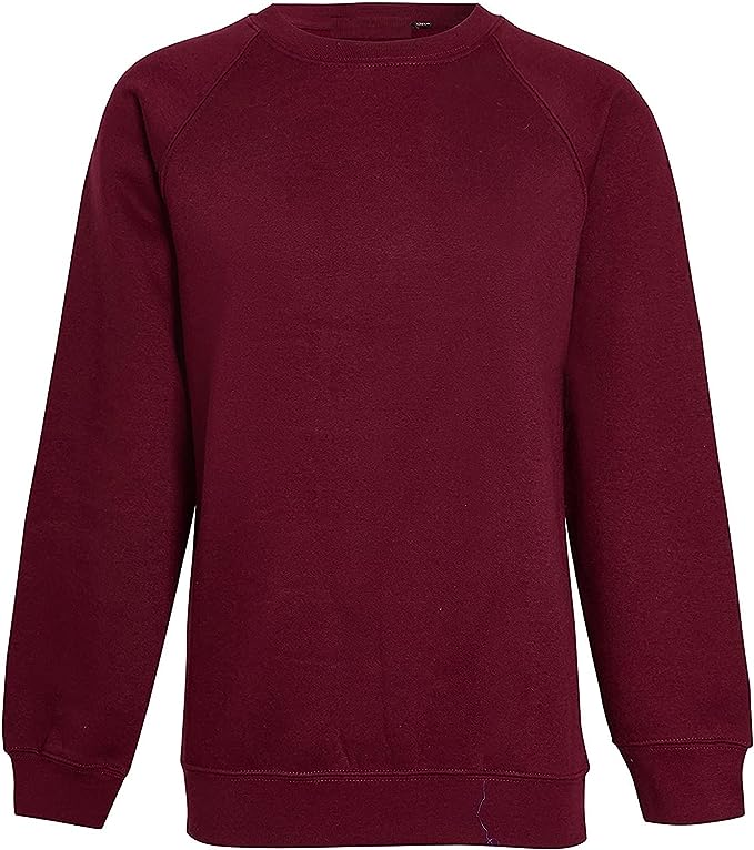 Boys Girls Unisex School Uniform Fleece Sweatshirt Jumper Top Age 5-14 Years