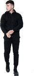 MEN'S FLEECE HOODED TOP & BOTTOM GYM JOGGER PLAIN TRACKSUIT FULL SET S to XL