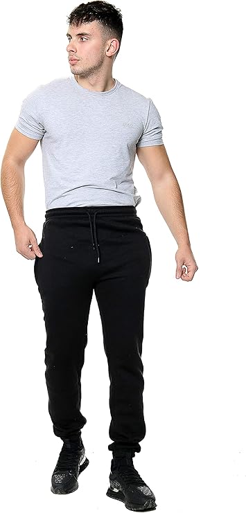 Men's Fleece Elasticated Jogging Bottoms Track Pants Casual Joggers Trousers Size S to 5XL