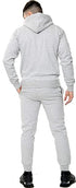 MEN'S FLEECE HOODED TOP & BOTTOM GYM JOGGER PLAIN TRACKSUIT FULL SET S to XL