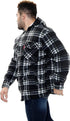 Men's Padded Lumberjack Sherpa Fur Lined Hooded Check Jacket Size S to 5XL