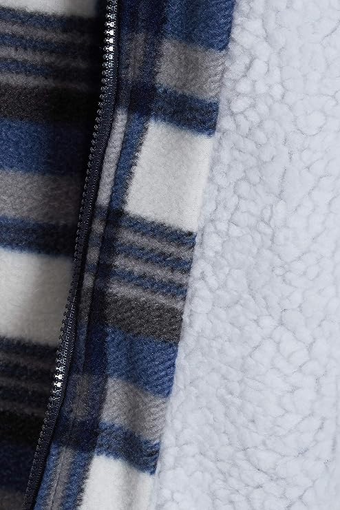 Men's Padded Lumberjack Sherpa Fur Lined Hooded Check Jacket Size S to 5XL