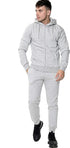 MEN'S FLEECE HOODED TOP & BOTTOM GYM JOGGER PLAIN TRACKSUIT FULL SET S to XL