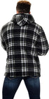 Men's Padded Lumberjack Sherpa Fur Lined Hooded Check Jacket Size S to 5XL