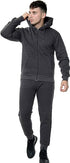 MEN'S FLEECE HOODED TOP & BOTTOM GYM JOGGER PLAIN TRACKSUIT FULL SET S to XL