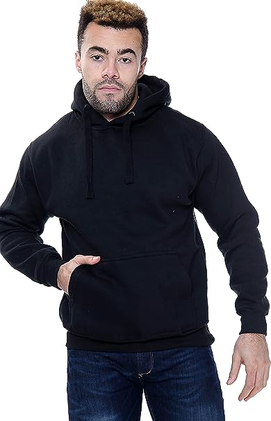 Men Hooded Fleece Sweatshirt Pullover Plain Hoodie Top Jumper Size S to 5XL