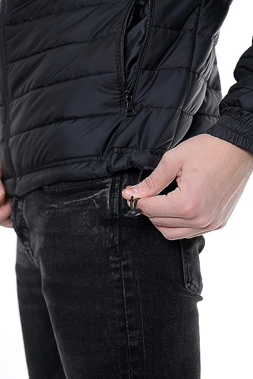 Mens Quilted Puffer Hooded Padded Jacket Bubble Coat UK Size S to 2XL