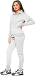 Women's Plain Tracksuit Hood Zip Top & Jogging Bottom