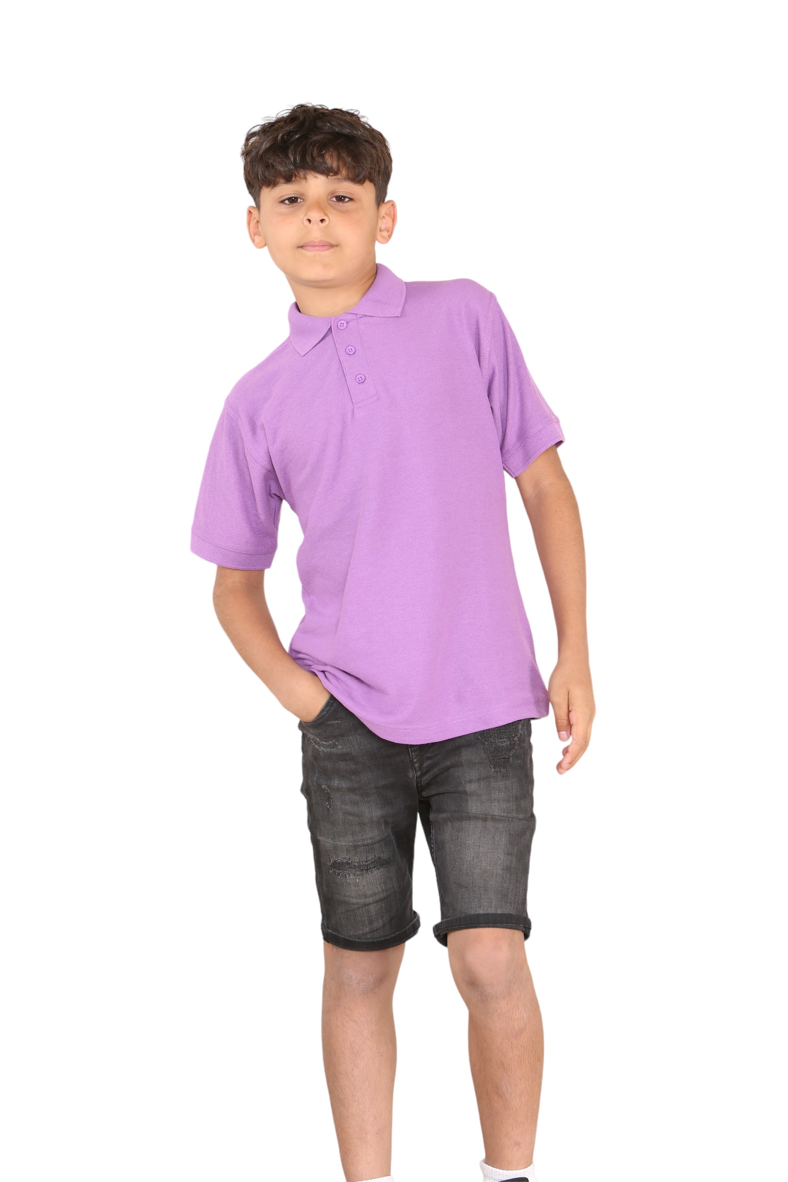 Boys & Girls Unisex Plain Cotton Polo Shirts Back to School Uniform Summer Age 5-14 Years