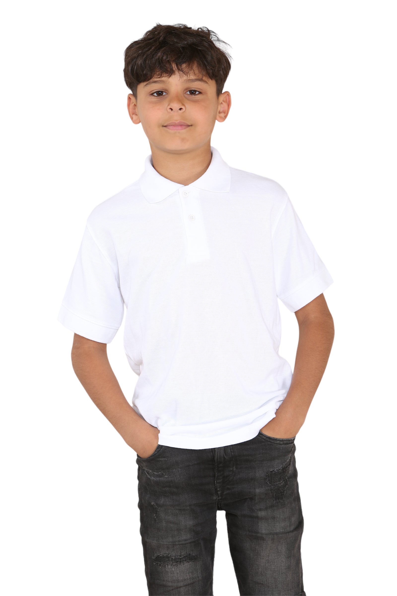 Boys & Girls Unisex Plain Cotton Polo Shirts Back to School Uniform Summer Age 5-14 Years