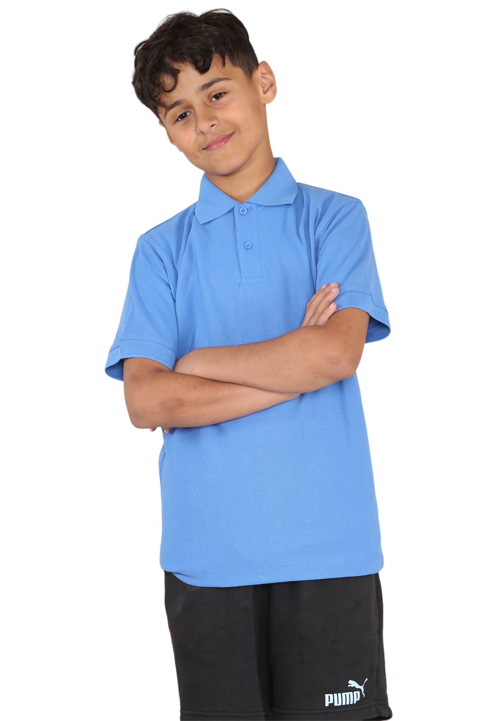 Boys & Girls Unisex Plain Cotton Polo Shirts Back to School Uniform Summer Age 5-14 Years