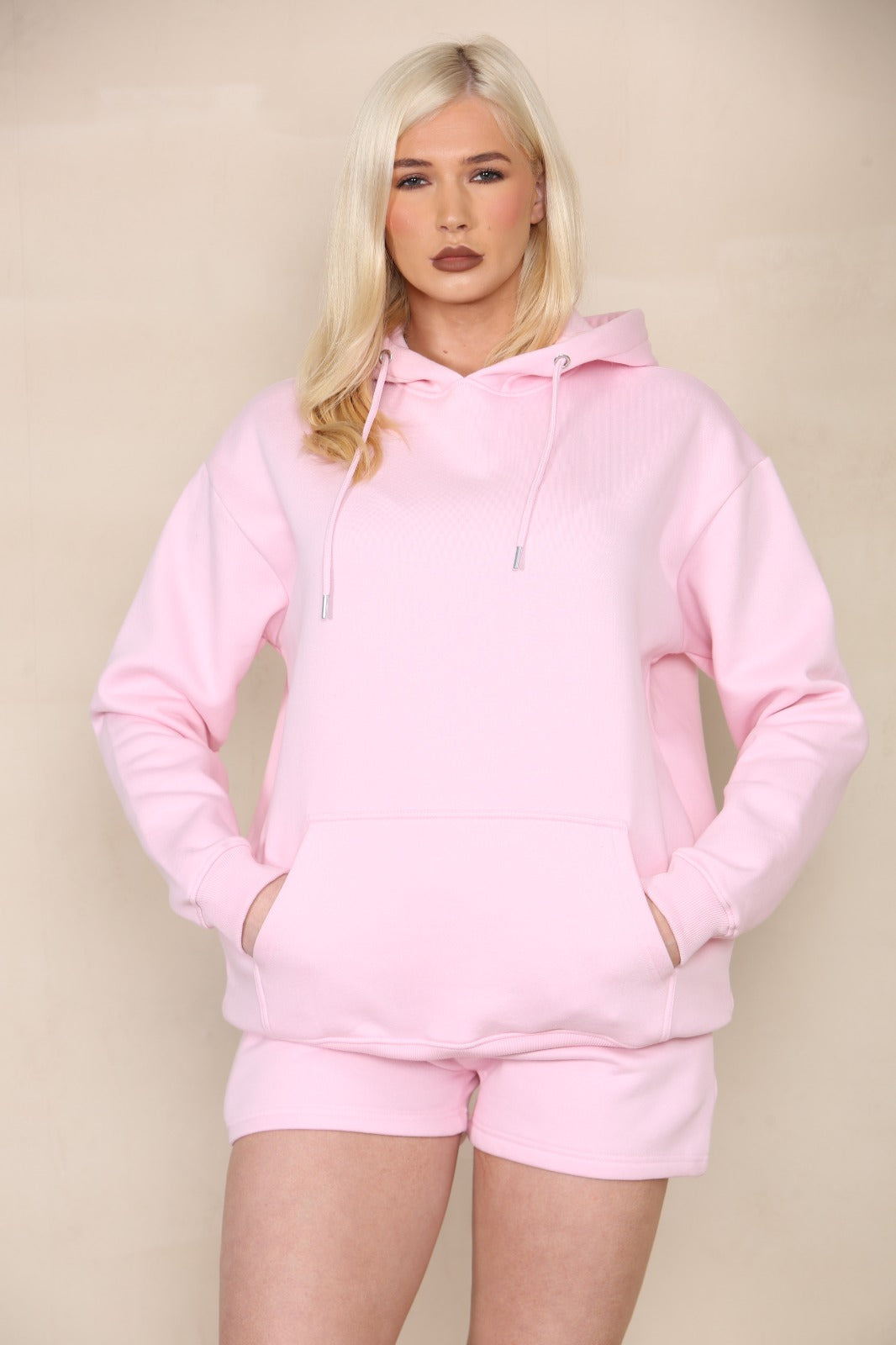 Women 2 Piece Pullover Sweatshirt Hoodies with Short Full outfit set