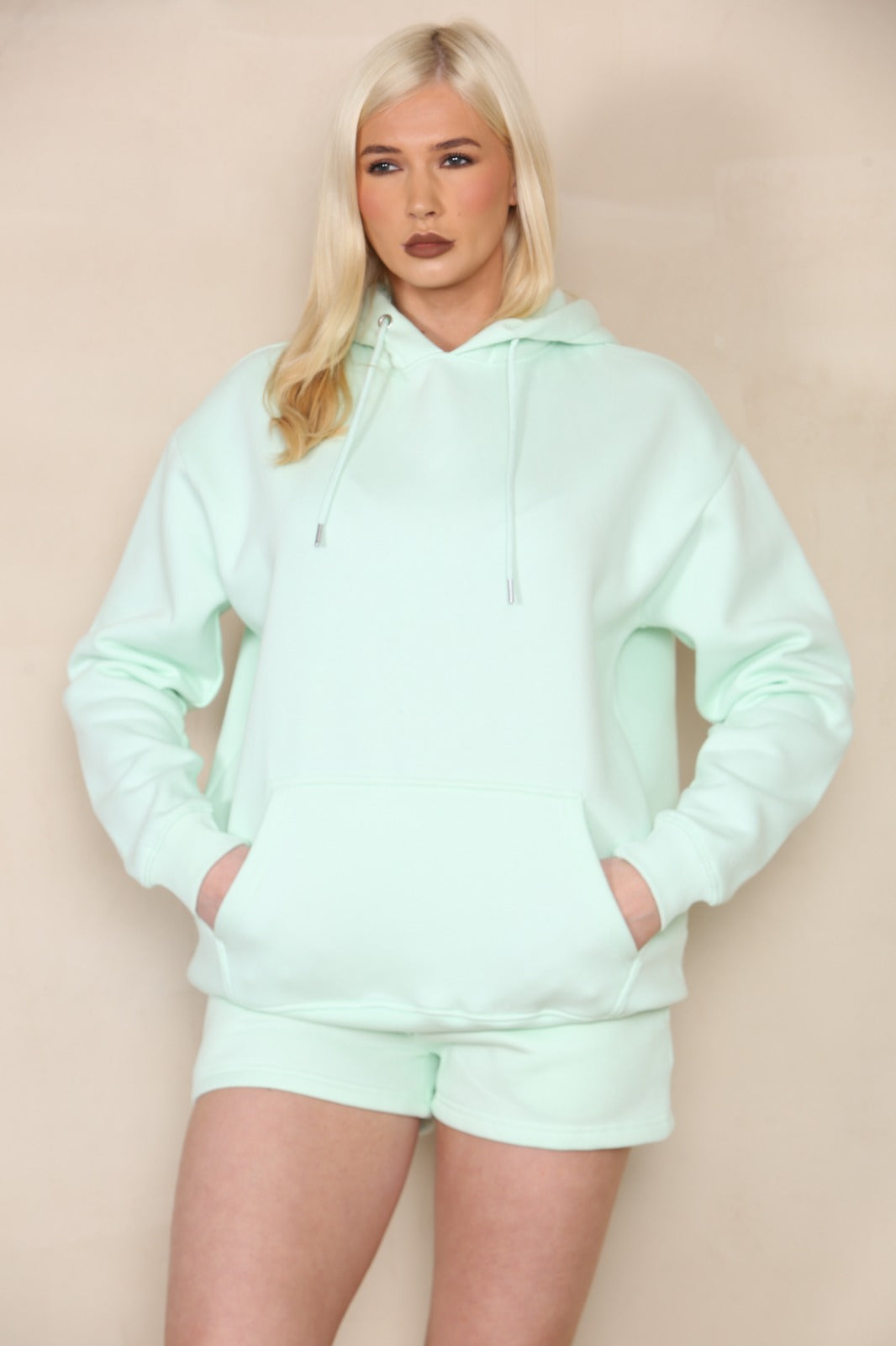 Women 2 Piece Pullover Sweatshirt Hoodies with Short Full outfit set
