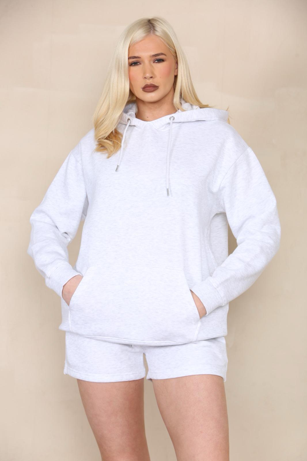 Women 2 Piece Pullover Sweatshirt Hoodies with Short Full outfit set