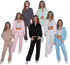 Ladies Lounge Wear Bomber Zip Up Sweatshirt Top & Wide Leg Jogger 2 Pcs Set Tracksuit