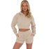 Ladies Girls Crop Zip Hooded Outfit Short Set Long sleeve Top & Short 2pcs