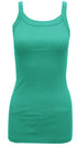 Ladies Strappy Rib Vest Plain Stretchy Ribbed Vest Top