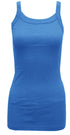 Ladies Strappy Rib Vest Plain Stretchy Ribbed Vest Top