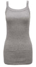 Ladies Strappy Rib Vest Plain Stretchy Ribbed Vest Top