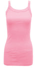 Ladies Strappy Rib Vest Plain Stretchy Ribbed Vest Top